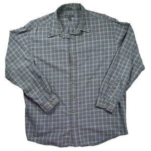 Vintage Cambridge‎ Classics Dress Shirt Mens XL Gray Striped Work Casual Y2K